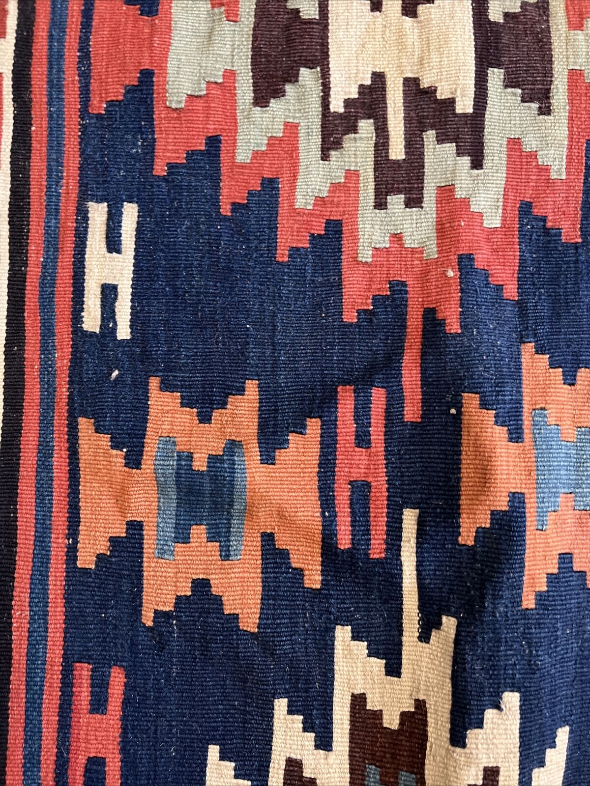 Handwoven Antique Kilim Rug - 132" x 30