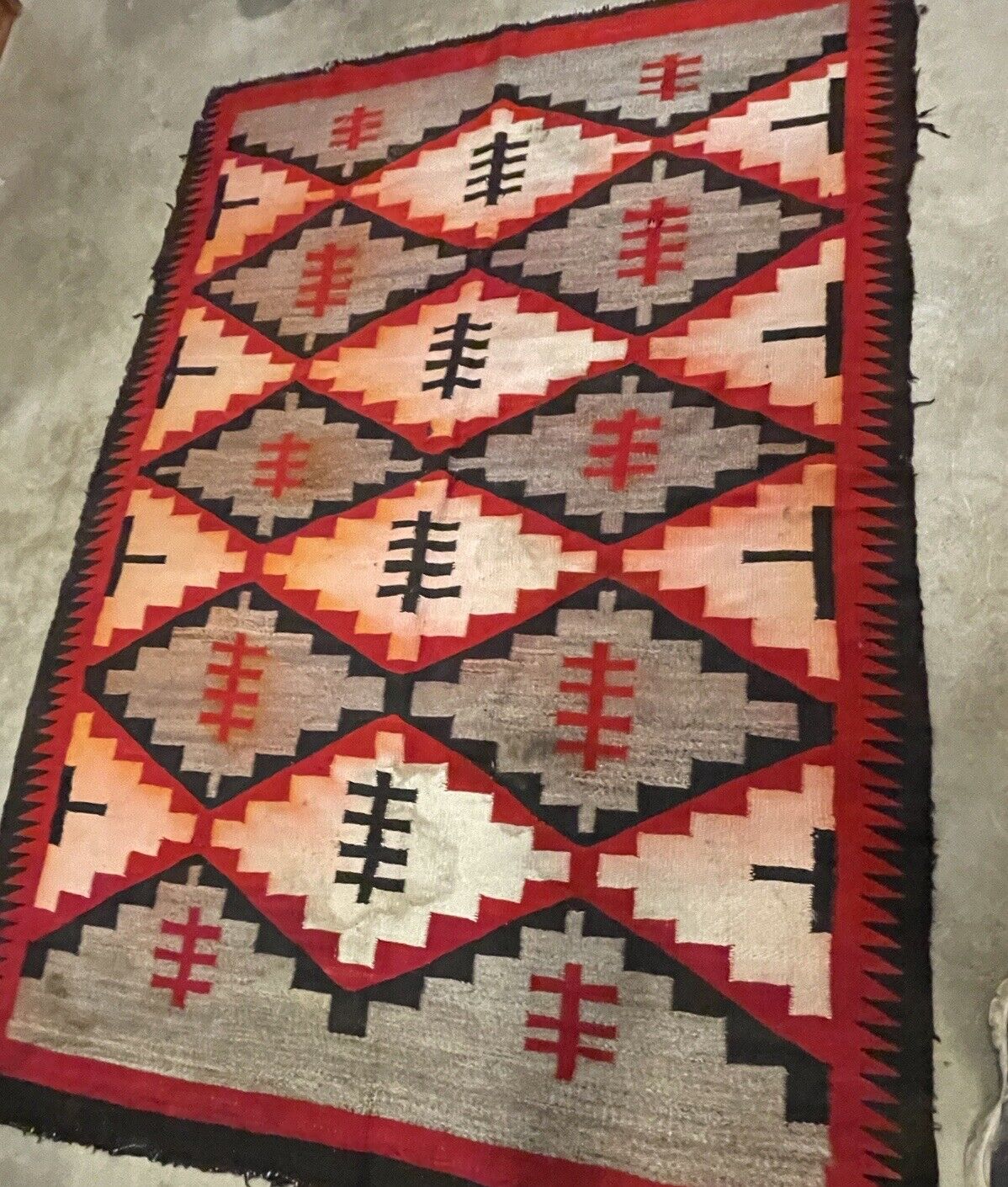 Large Antique Navajo Ganado Rug, 85" x 59