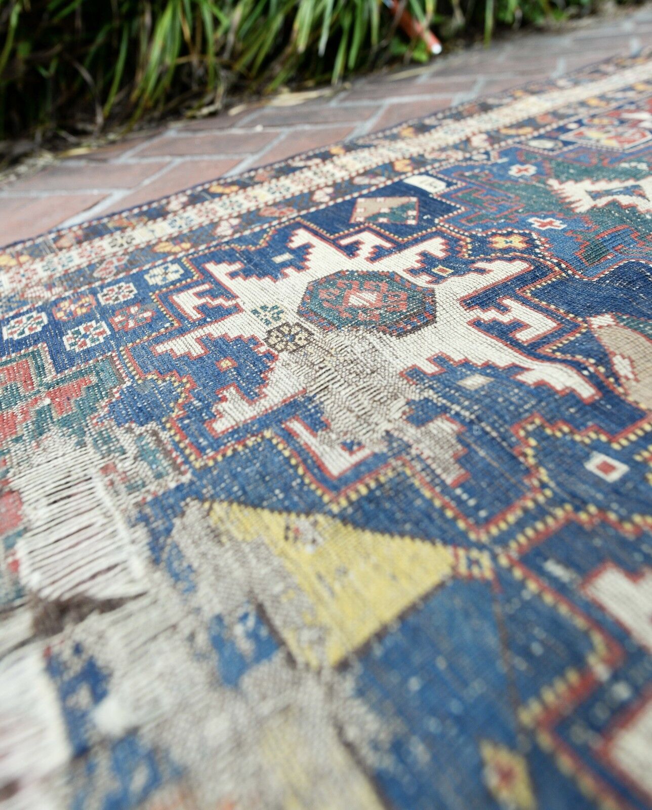Mid 1800s Signed Shirvan Kazak Star Runner Rug