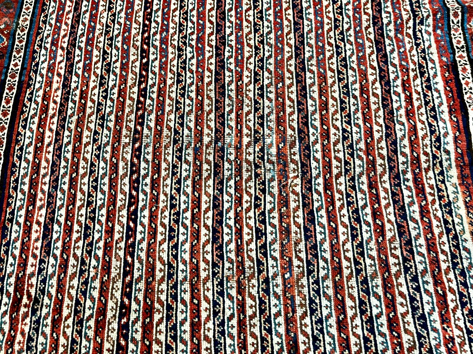 19th Century Striped Khamseh Tribal Oriental Rug