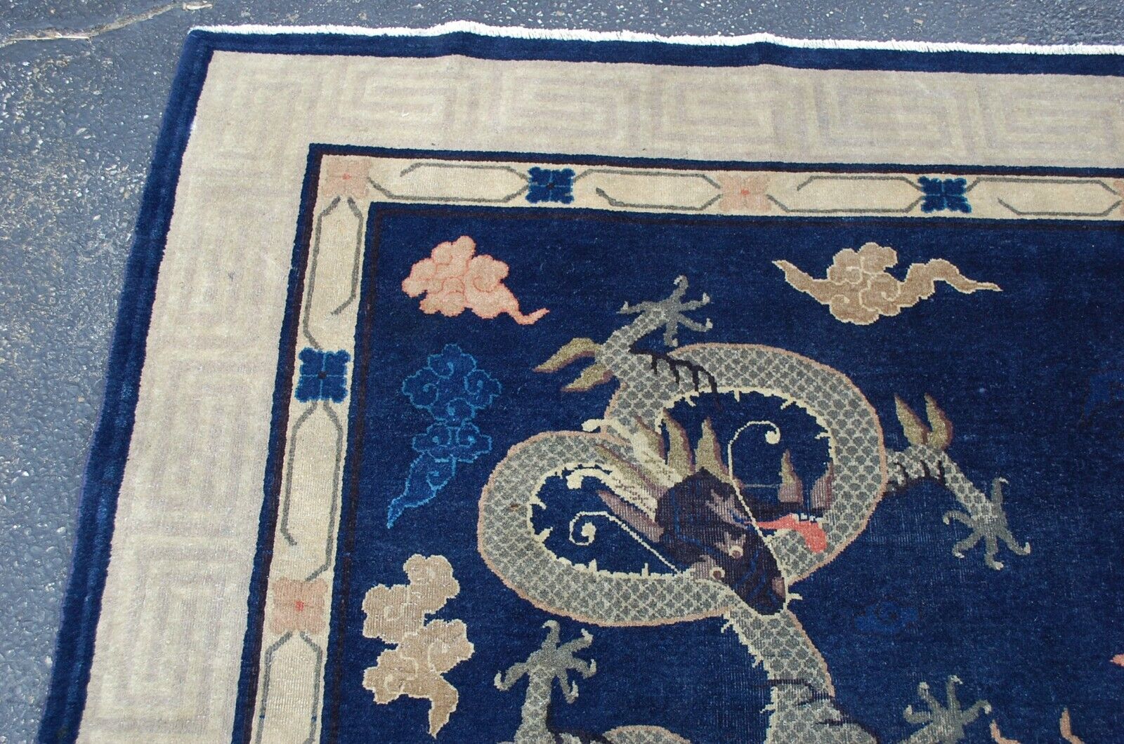 Early 1900s Chinese Dragon Qing Dynasty Rug 8.9x11.5
