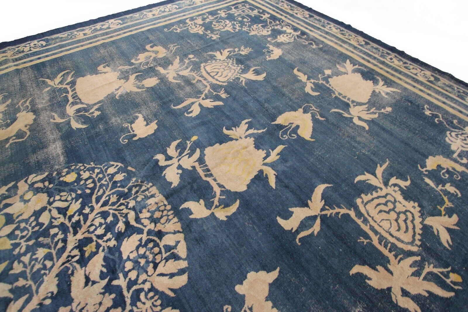 Antique Mid-1800s Large Chinese Palace Rug 13x18