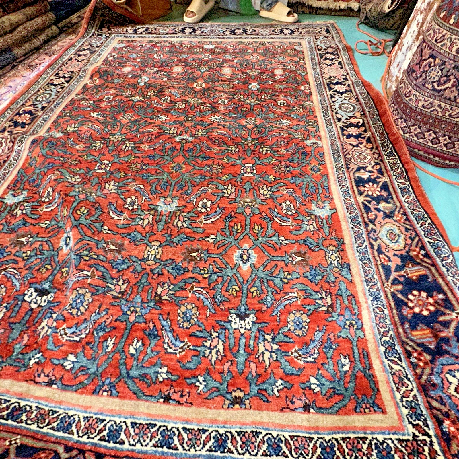 19th Century Antique Bidjar Kurdish Art Rug 5x8