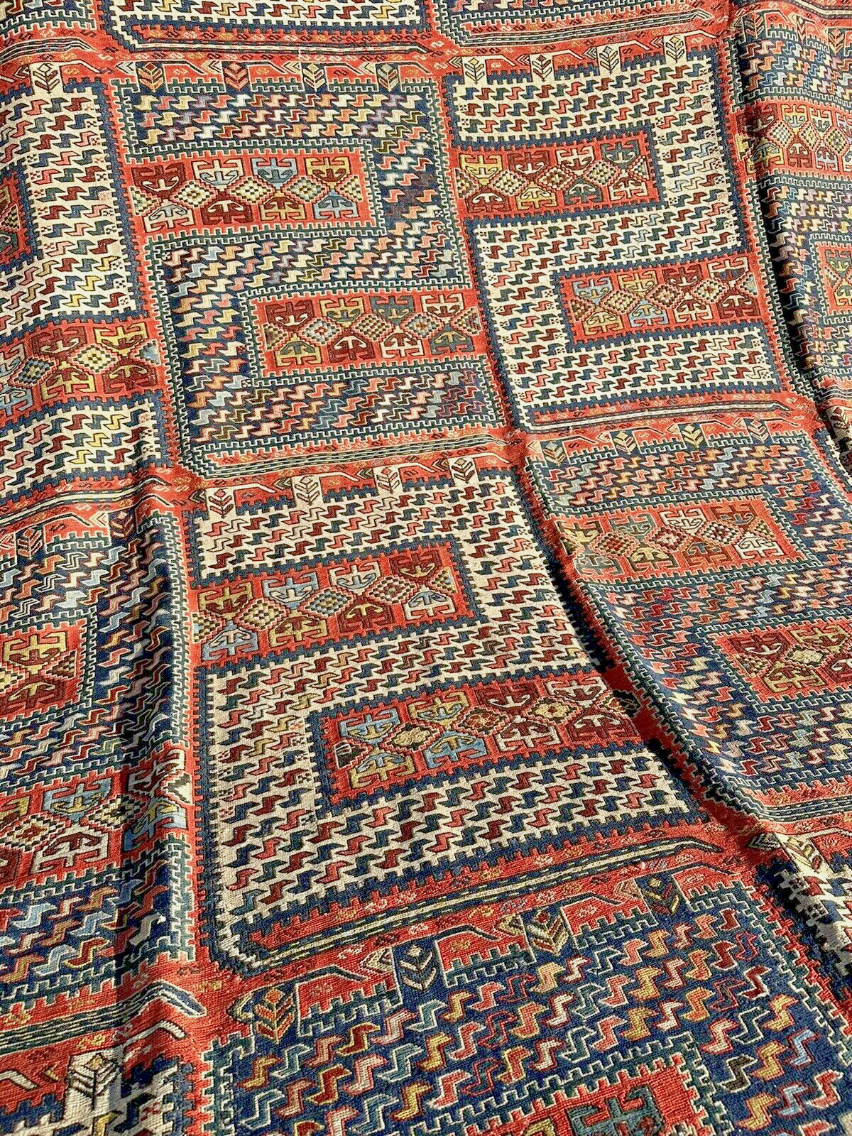 19th Century Caucasian Silleh Soumac Rug - Rare Dragon