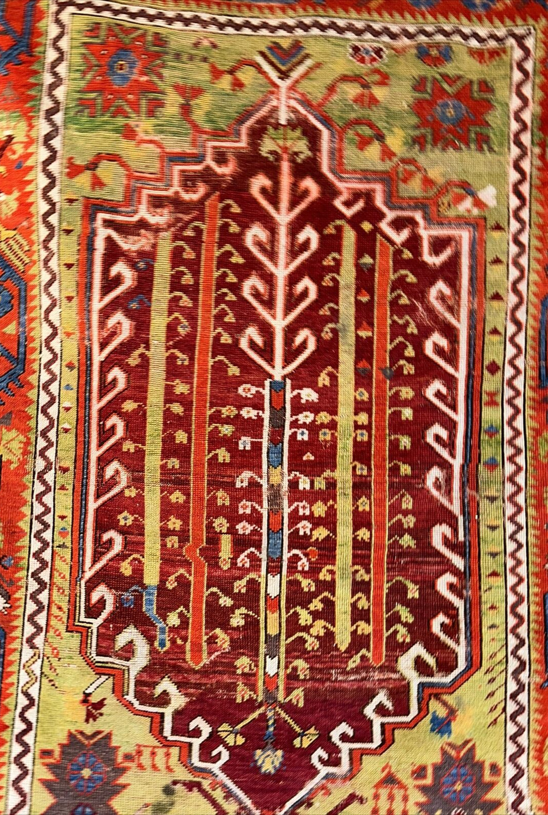 Rare Antique Melas Turkish Village Rug 4x6