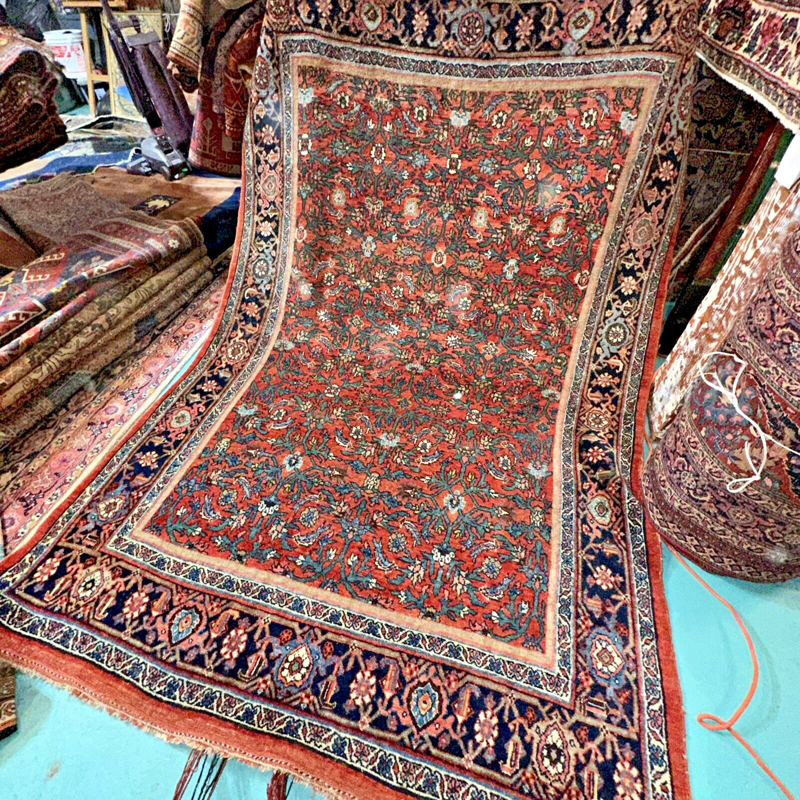19th Century Antique Bidjar Kurdish Art Rug 5x8