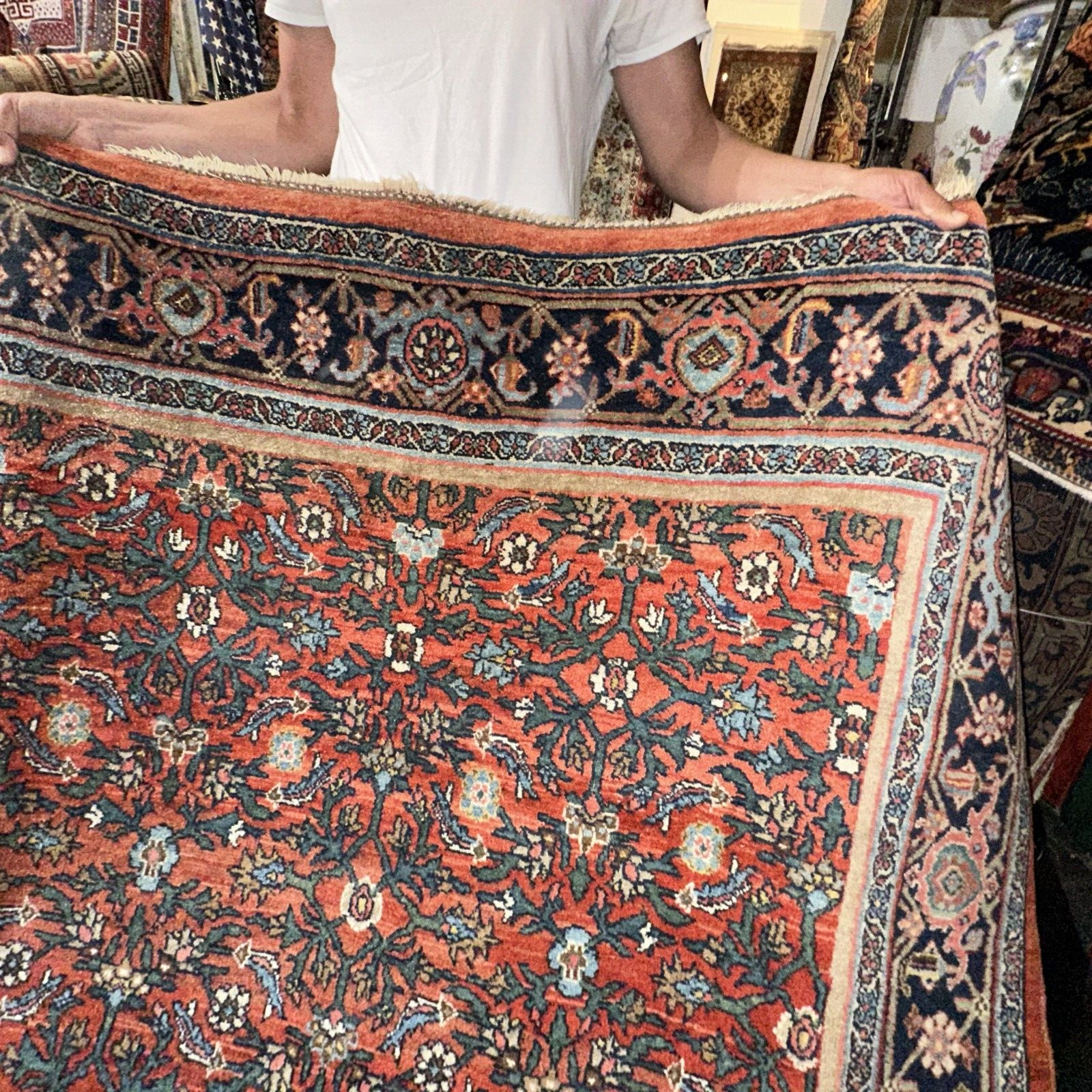 19th Century Antique Bidjar Kurdish Art Rug 5x8