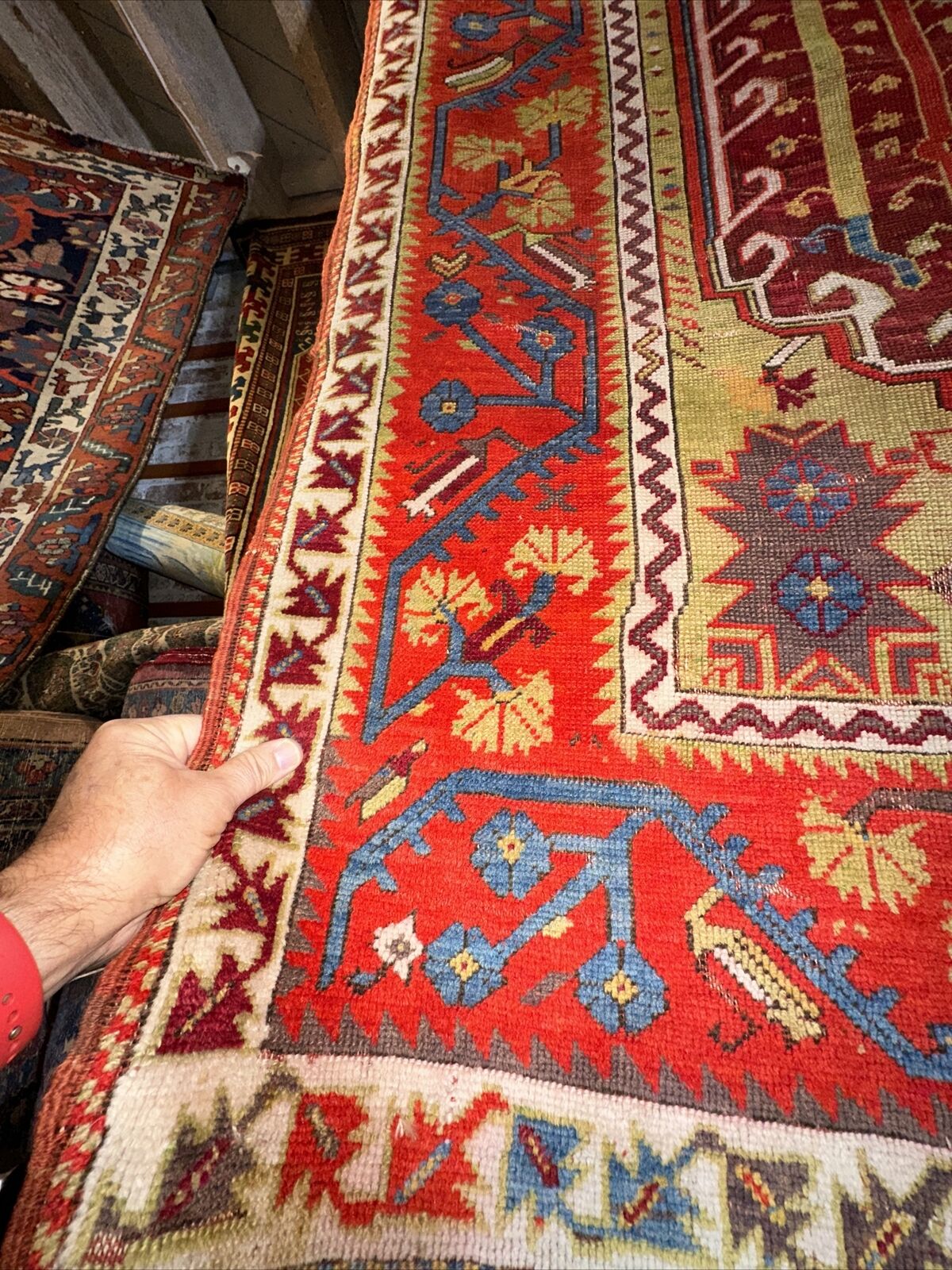 Rare Antique Melas Turkish Village Rug 4x6