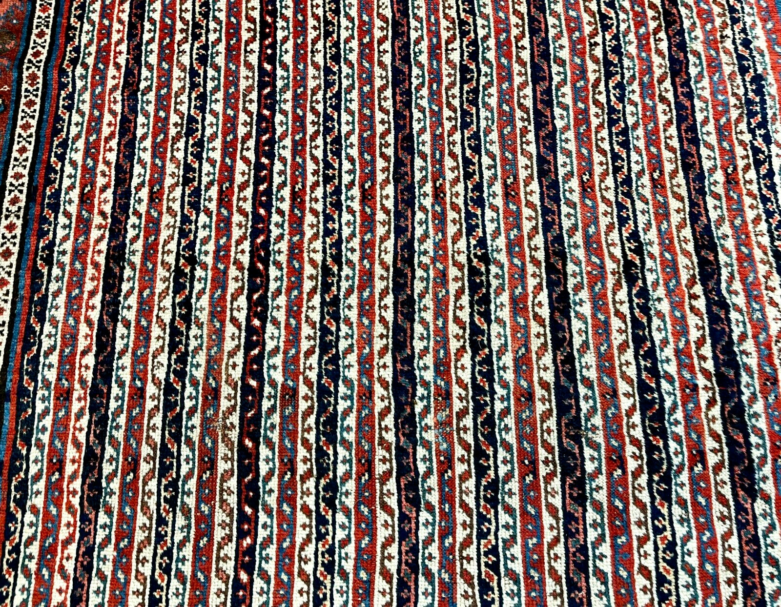 19th Century Striped Khamseh Tribal Oriental Rug