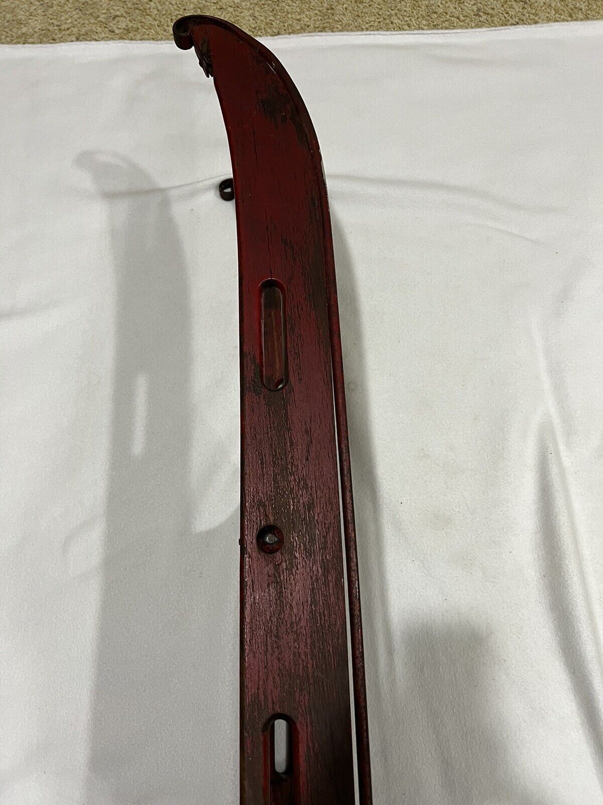 1800s Antique Red Wood Sled with Iron Runners