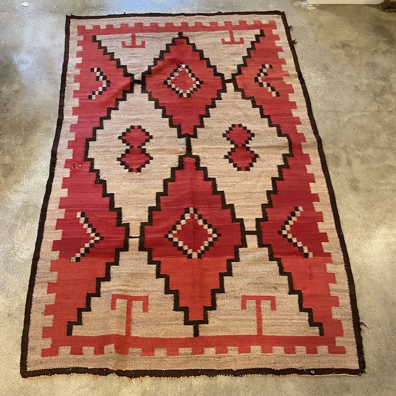 Large Antique Navajo Ganado Rug, 1800s-1900s