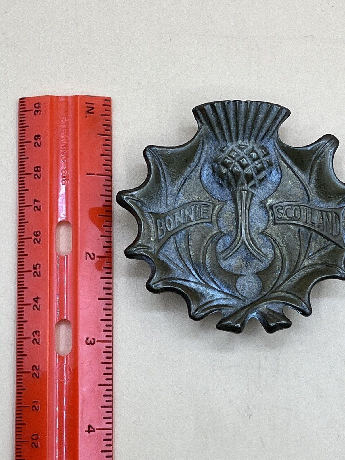 Antique Bronze "Bonnie, Scotland" Tea Bag Tray