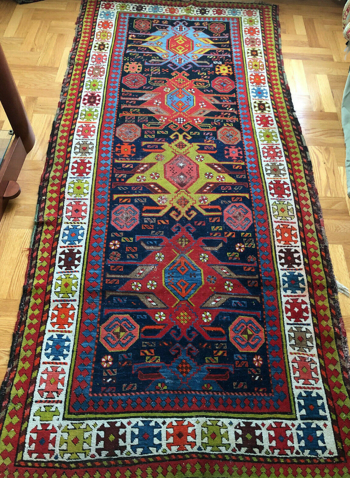 18th Century Caucasian Rug, 100" x 44