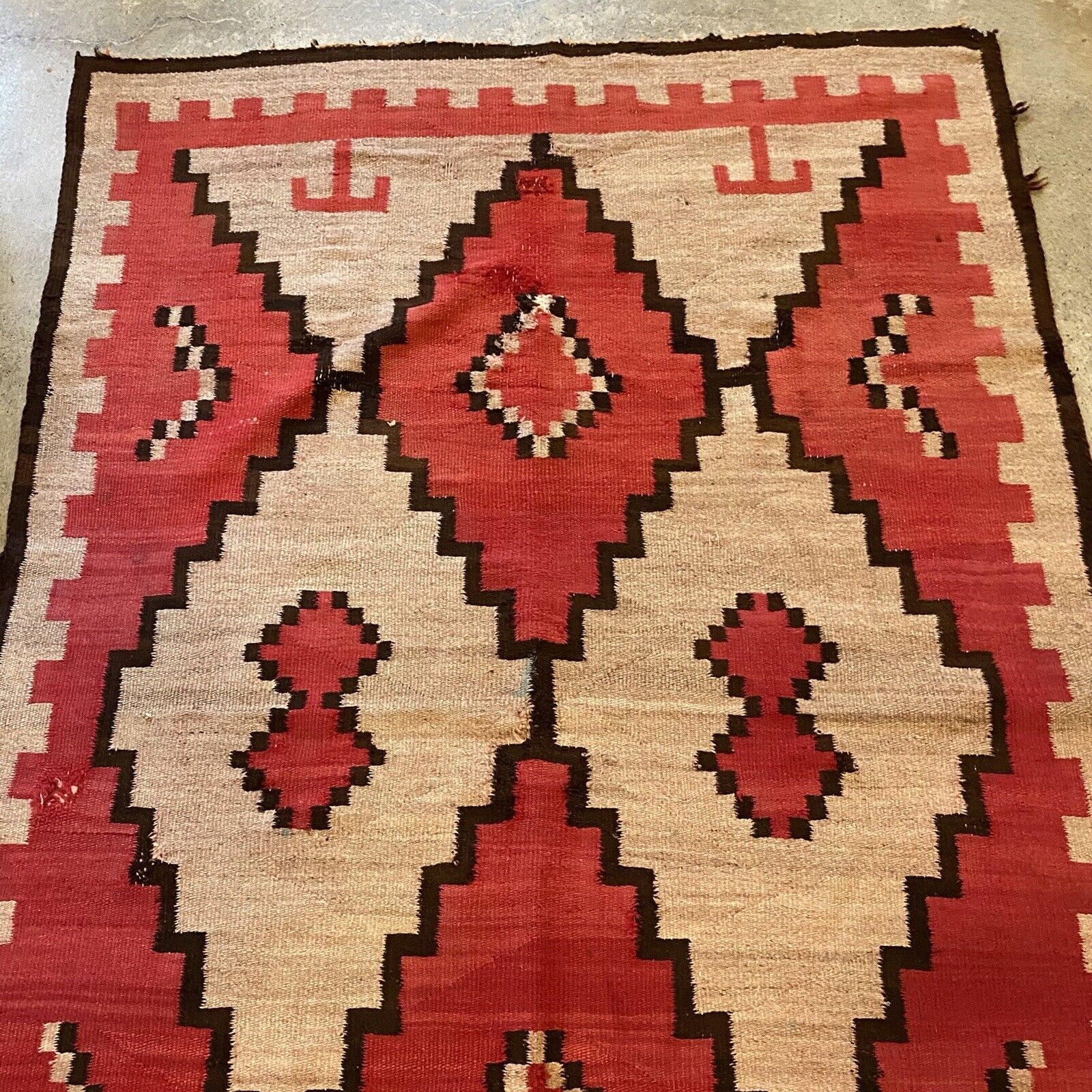 Large Antique Navajo Ganado Rug, 1800s-1900s