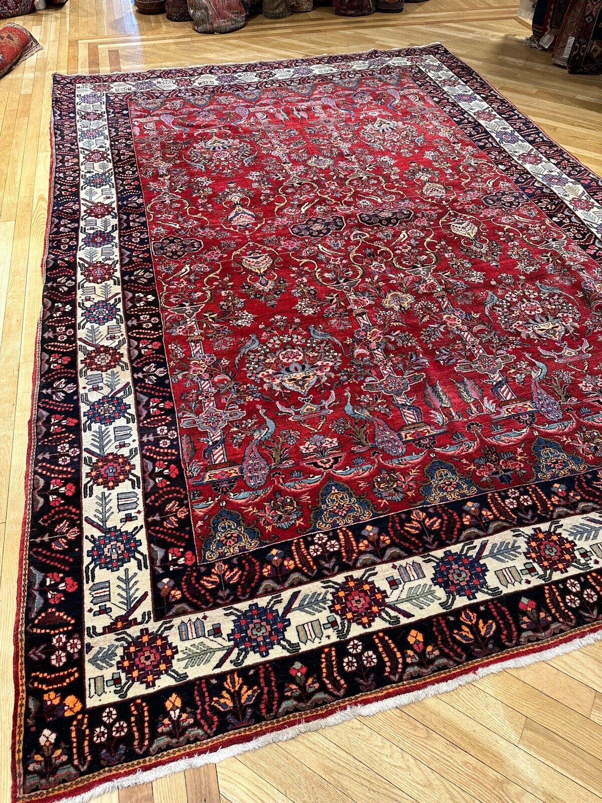 1800s Museum Quality Garus Rug, 7'6"x11
