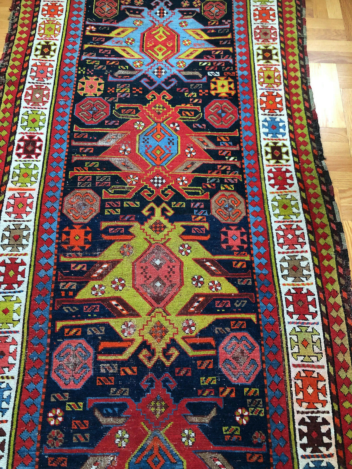 18th Century Caucasian Rug, 100" x 44
