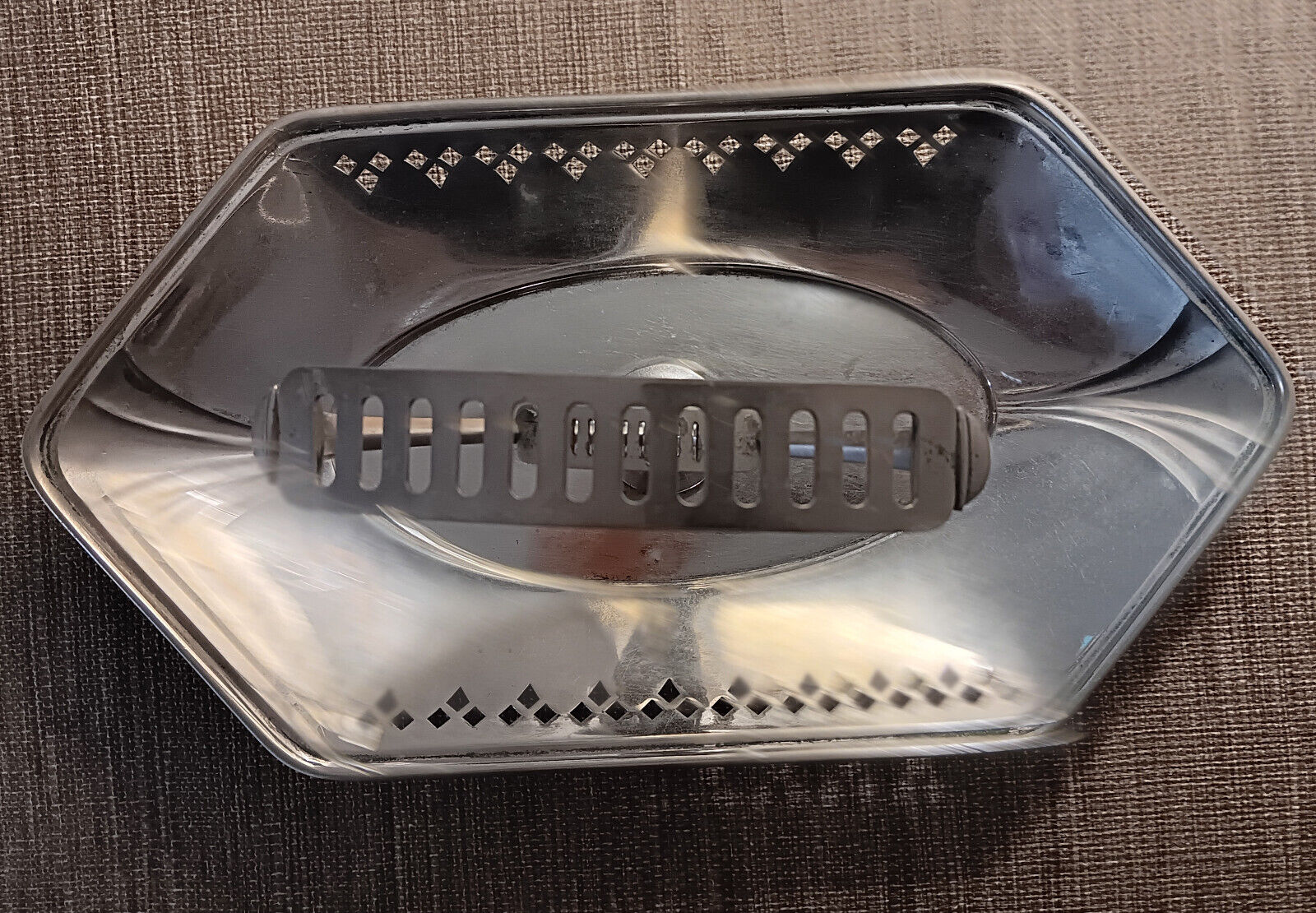 Art Deco Vintage Metal Fruit Basket with Knives