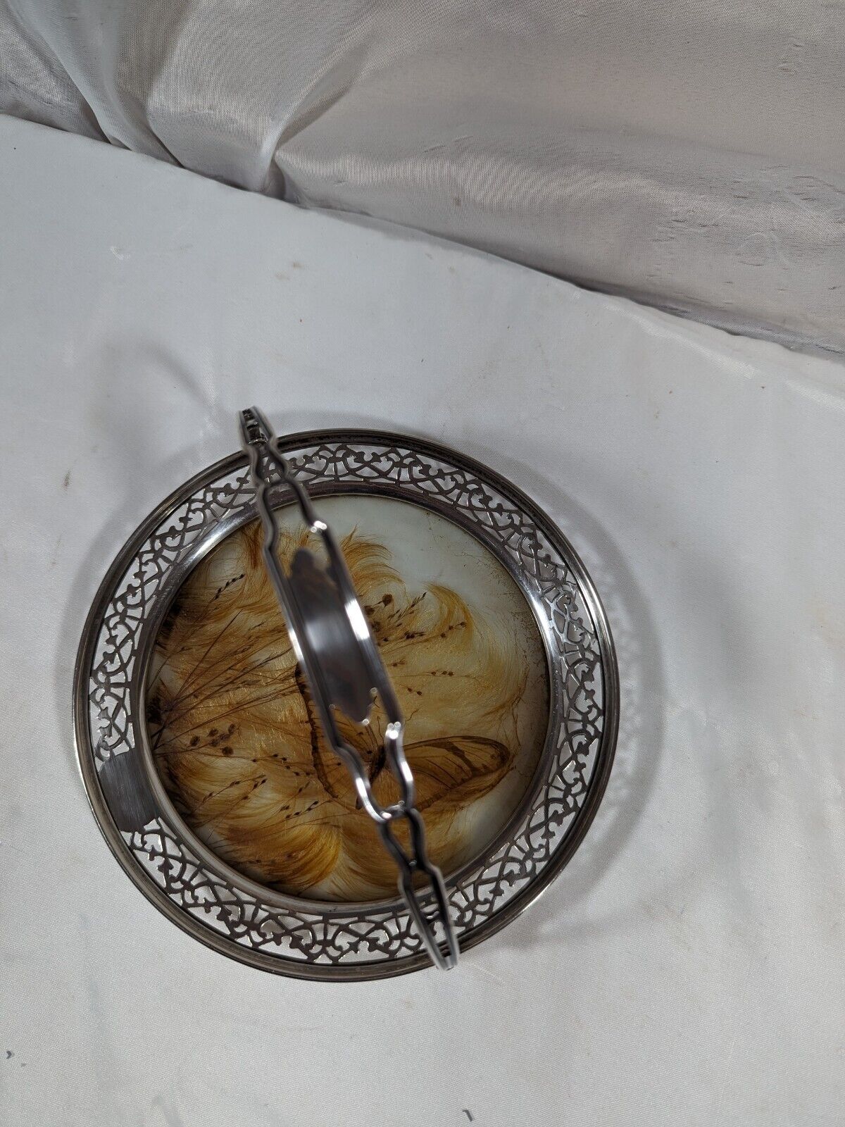 Early 1900s Sterling Silver Butterfly Round Tray