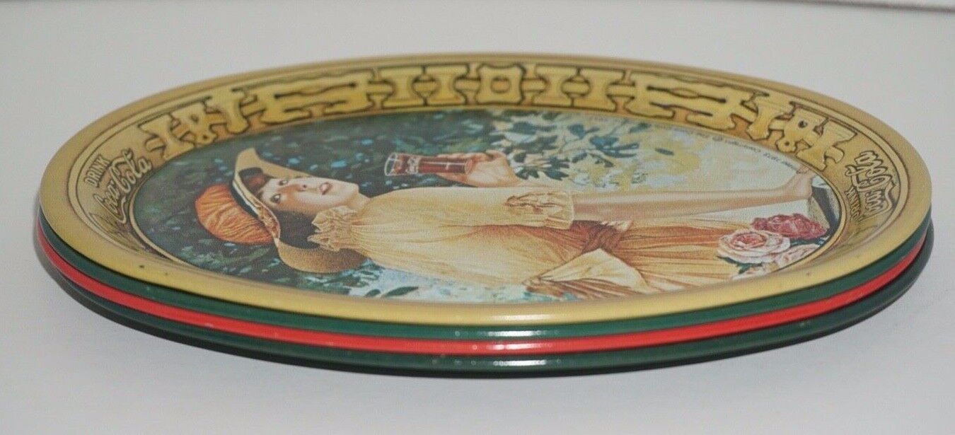 Set of 4 Vintage 1973 Coca-Cola Tin Trays