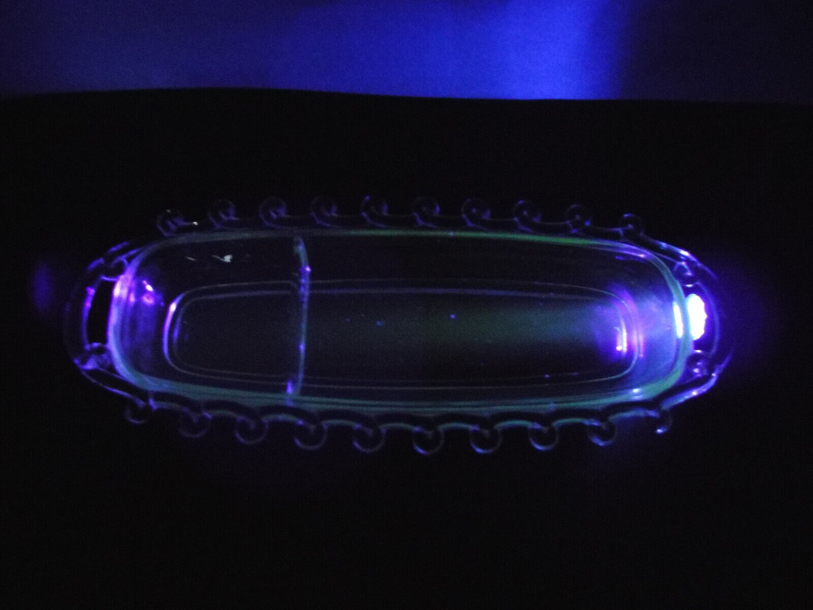 Vaseline Glass Compote Candy Dish Antique Tray