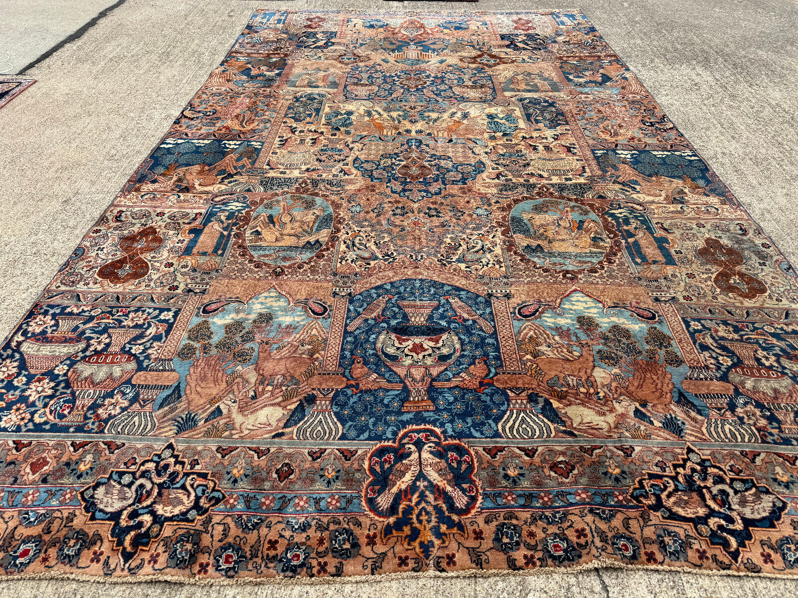 Vintage Antique Oriental Rug 8x12, 1800s