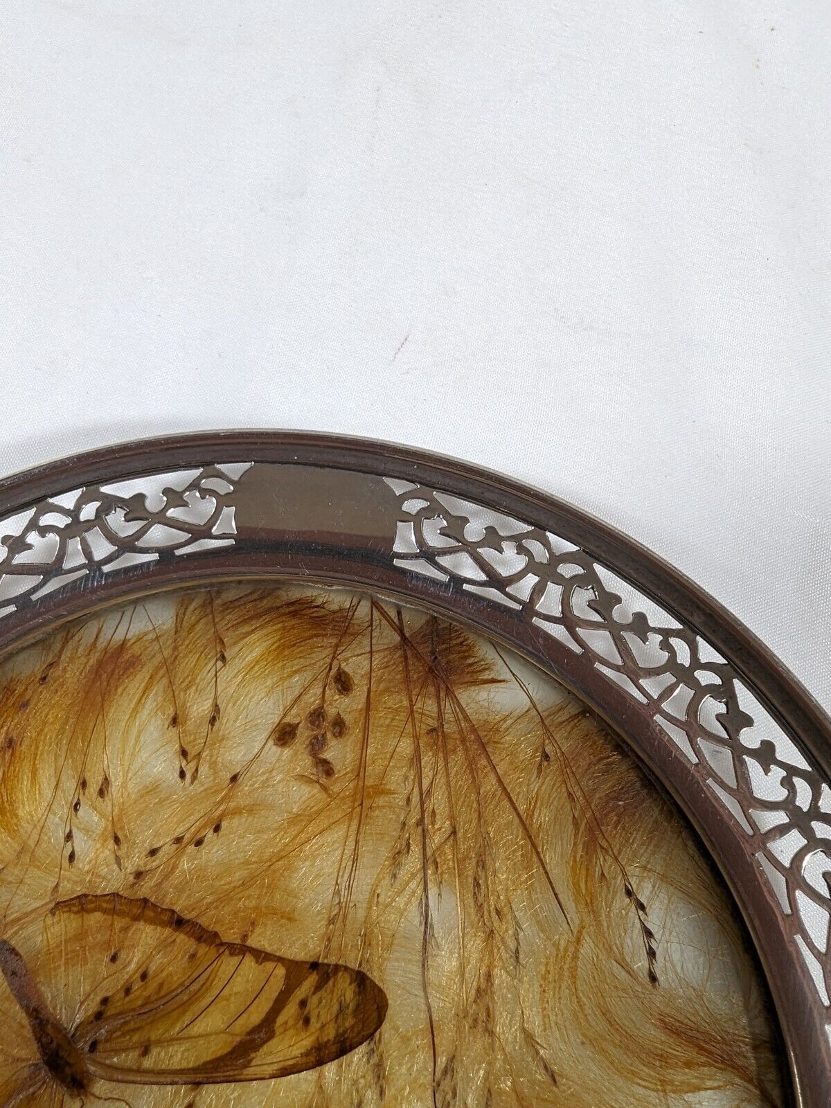 Early 1900s Sterling Silver Butterfly Round Tray
