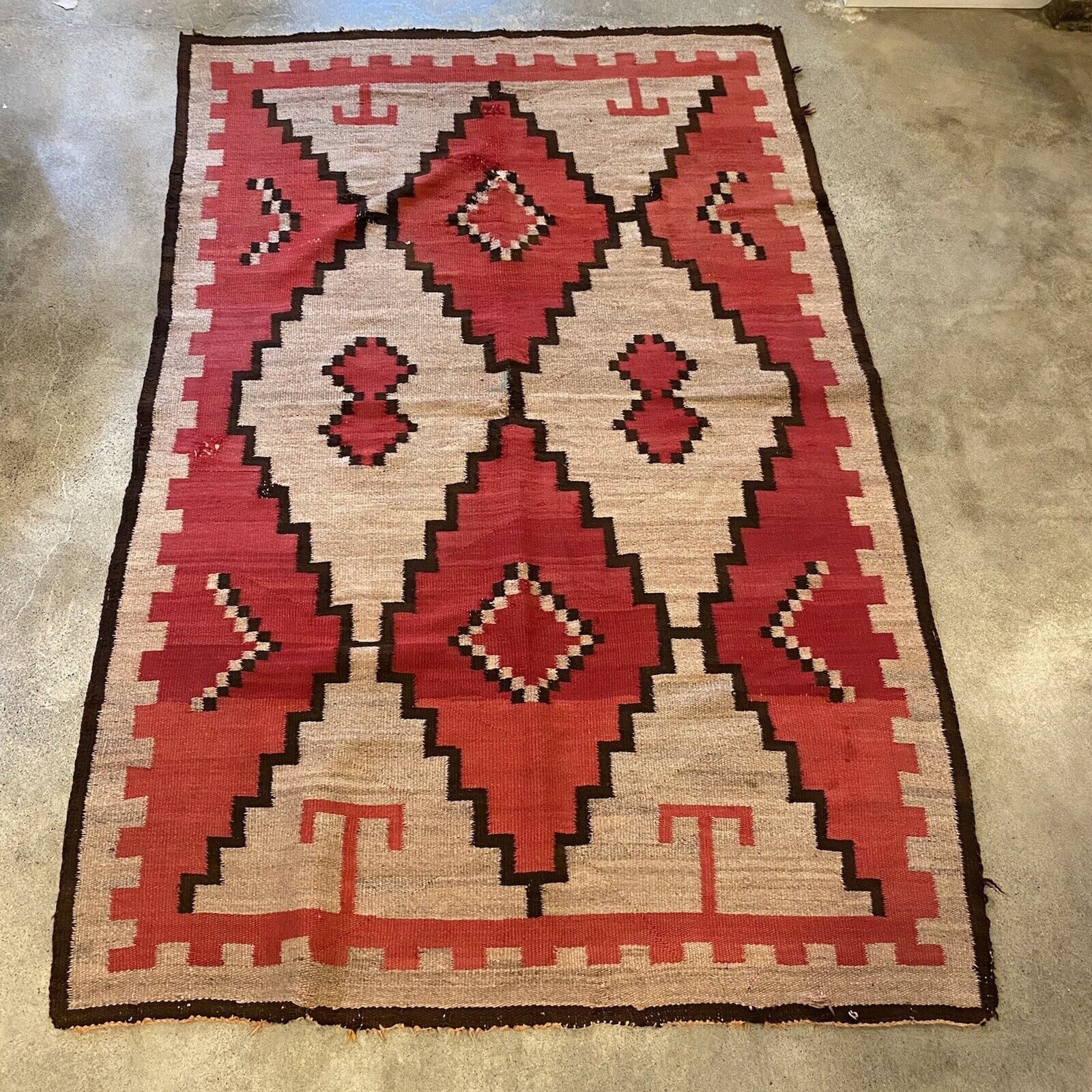 Large Antique Navajo Ganado Rug, 1800s-1900s