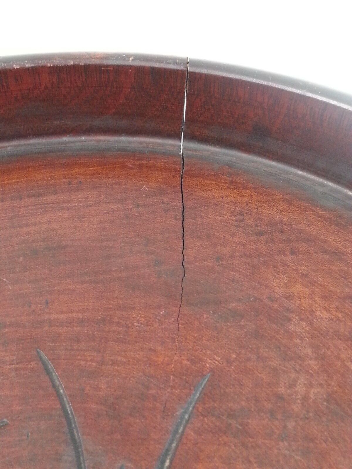 Early 1900s Handcrafted Korean Wooden Tray 9.5