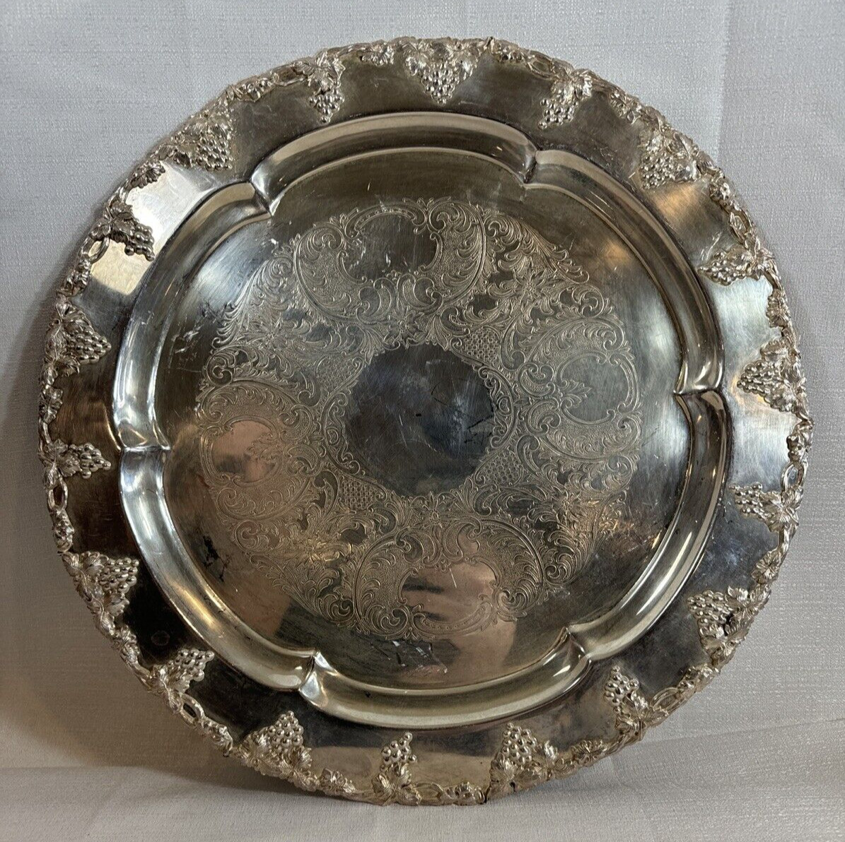 Vintage 16.5" Burche Silver Co. Serving Tray