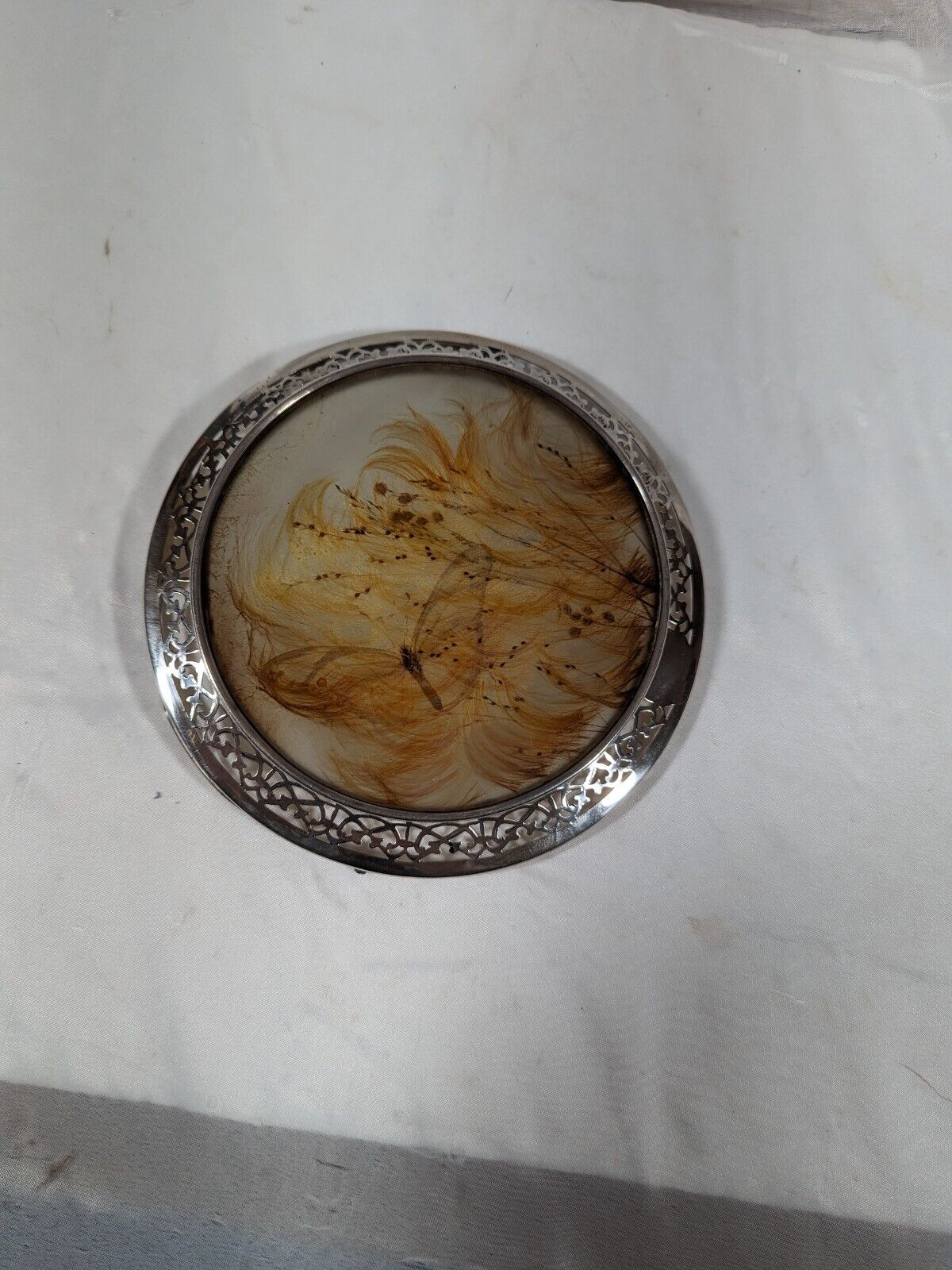 Early 1900s Sterling Silver Butterfly Round Tray