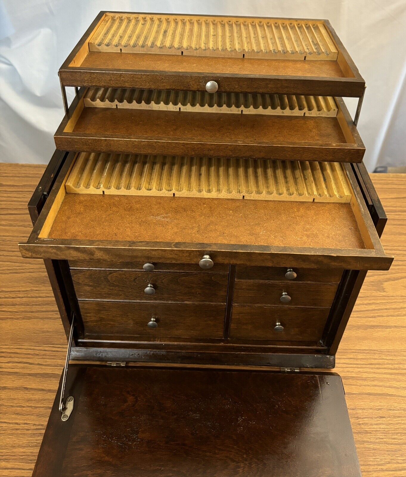 Early 1900s Portable Dental Cabinet with 10 Drawers