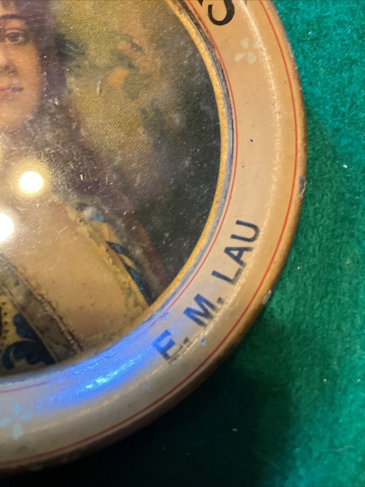 1900s Antique President Suspenders Tin Litho Tray