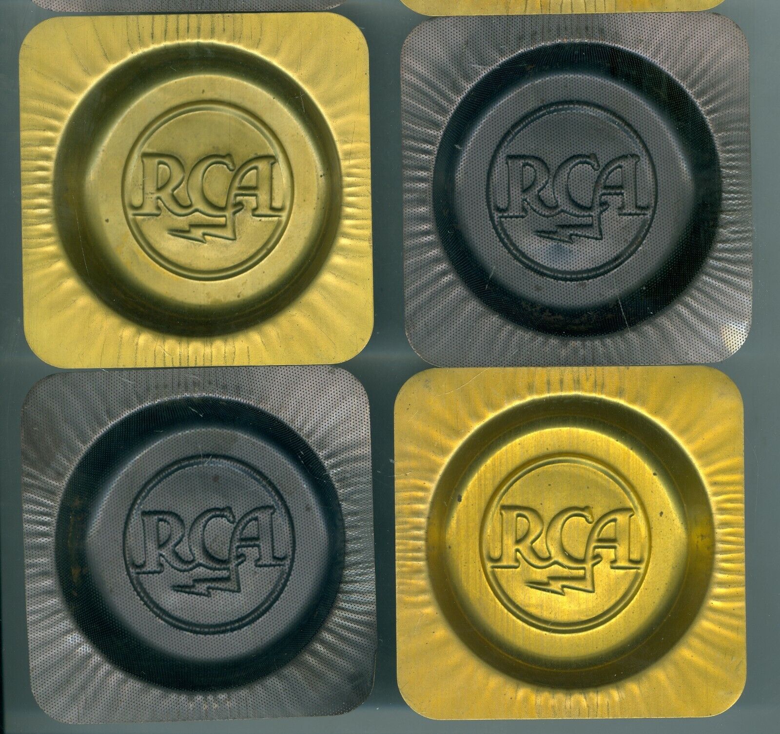 Set of 8 Vintage RCA Radio Metal Trays