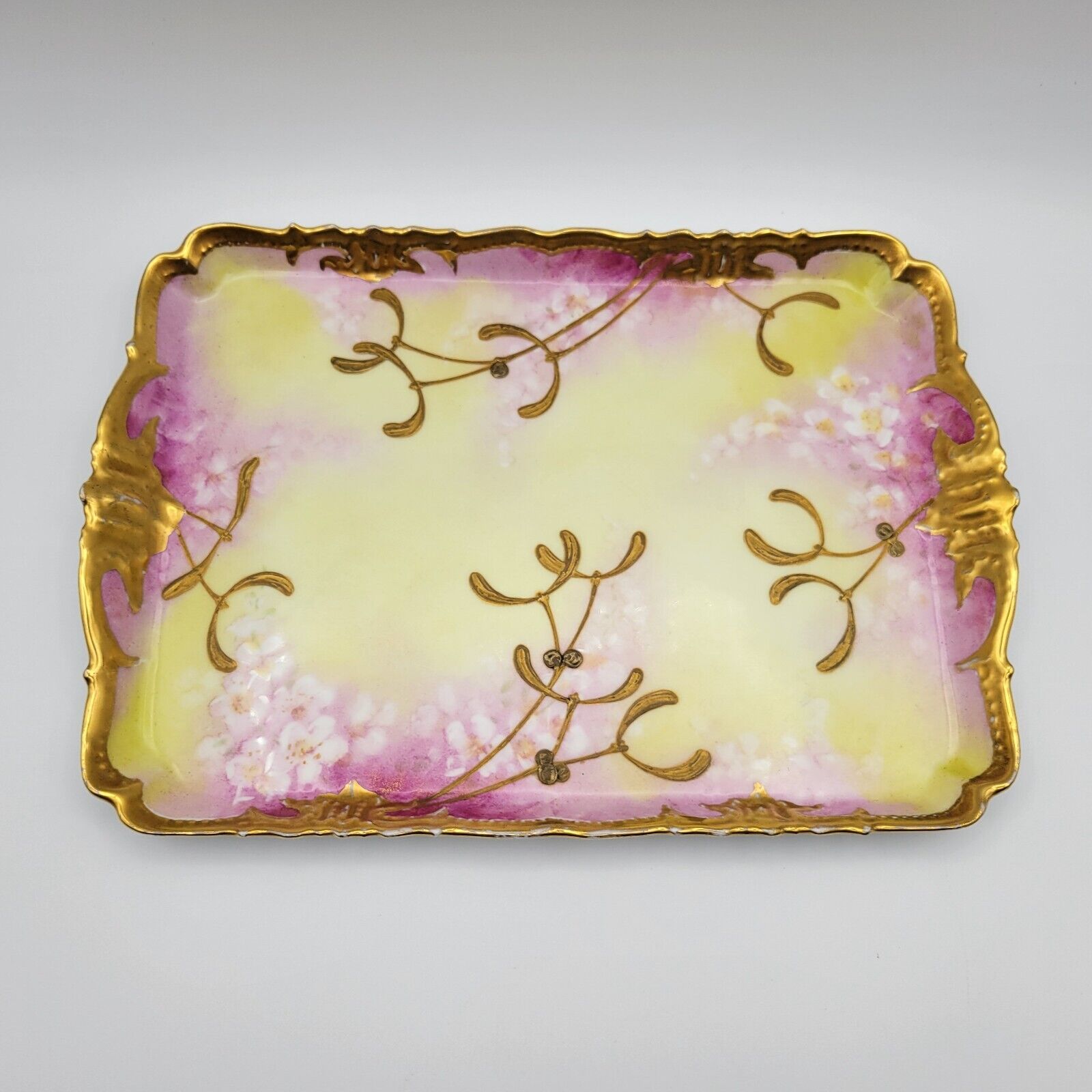 Antique Hand-Painted Limoges Porcelain Vanity Tray
