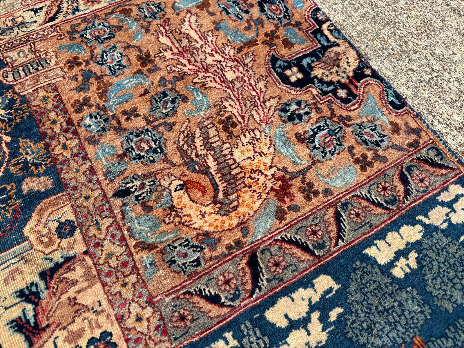 Vintage Antique Oriental Rug 8x12, 1800s