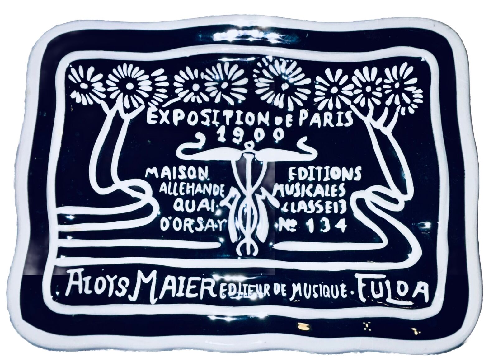 Classic 1900s Parisian Ceramic Advertising Tray