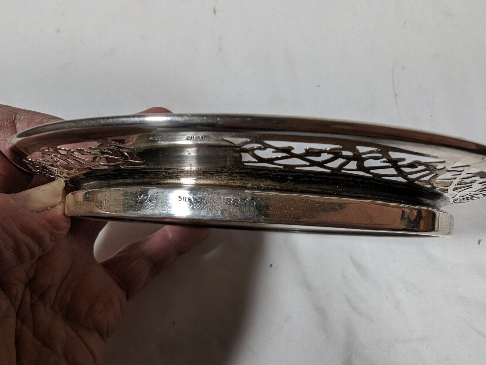 Early 1900s Sterling Silver Butterfly Round Tray