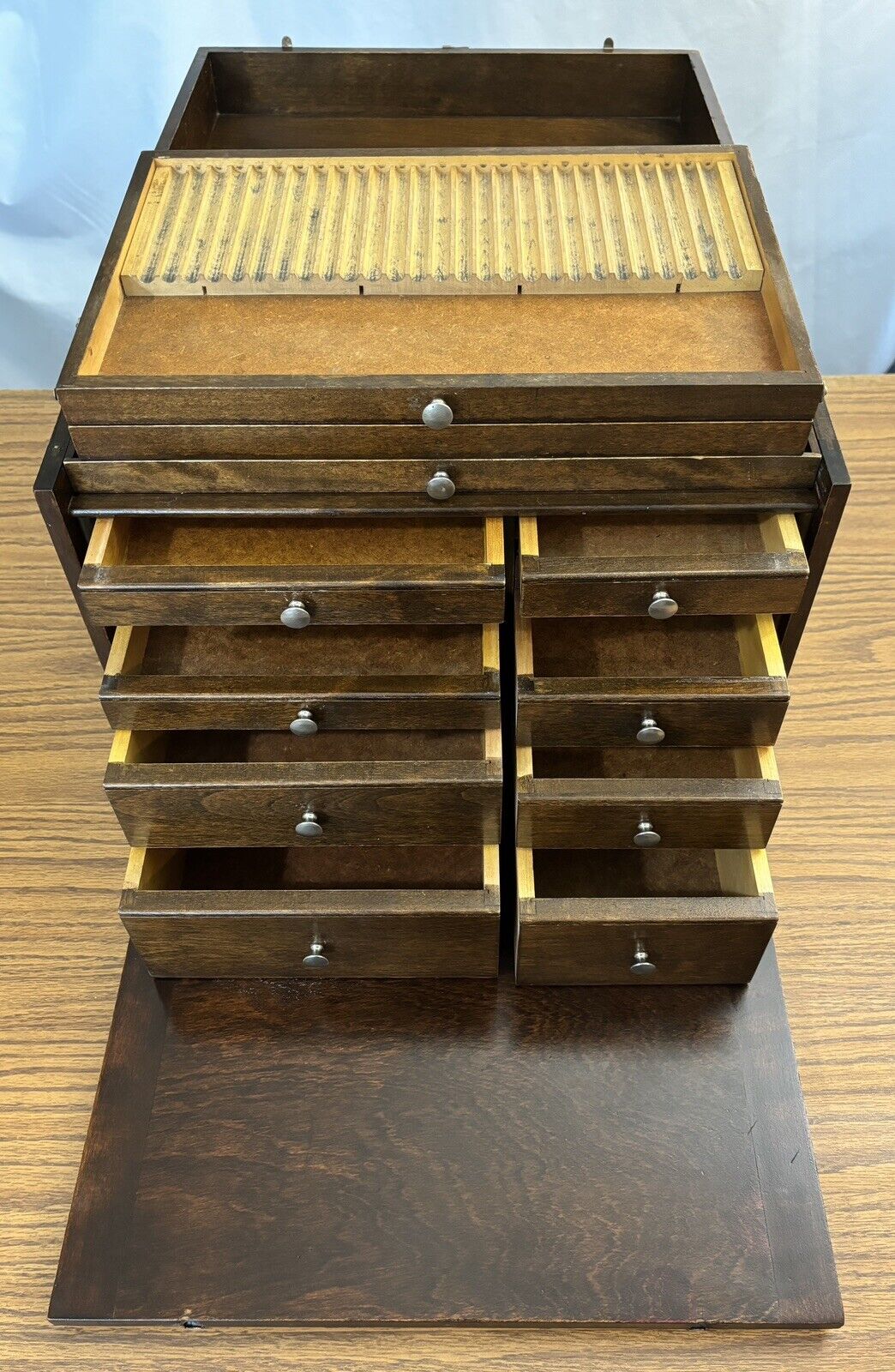 Early 1900s Portable Dental Cabinet with 10 Drawers