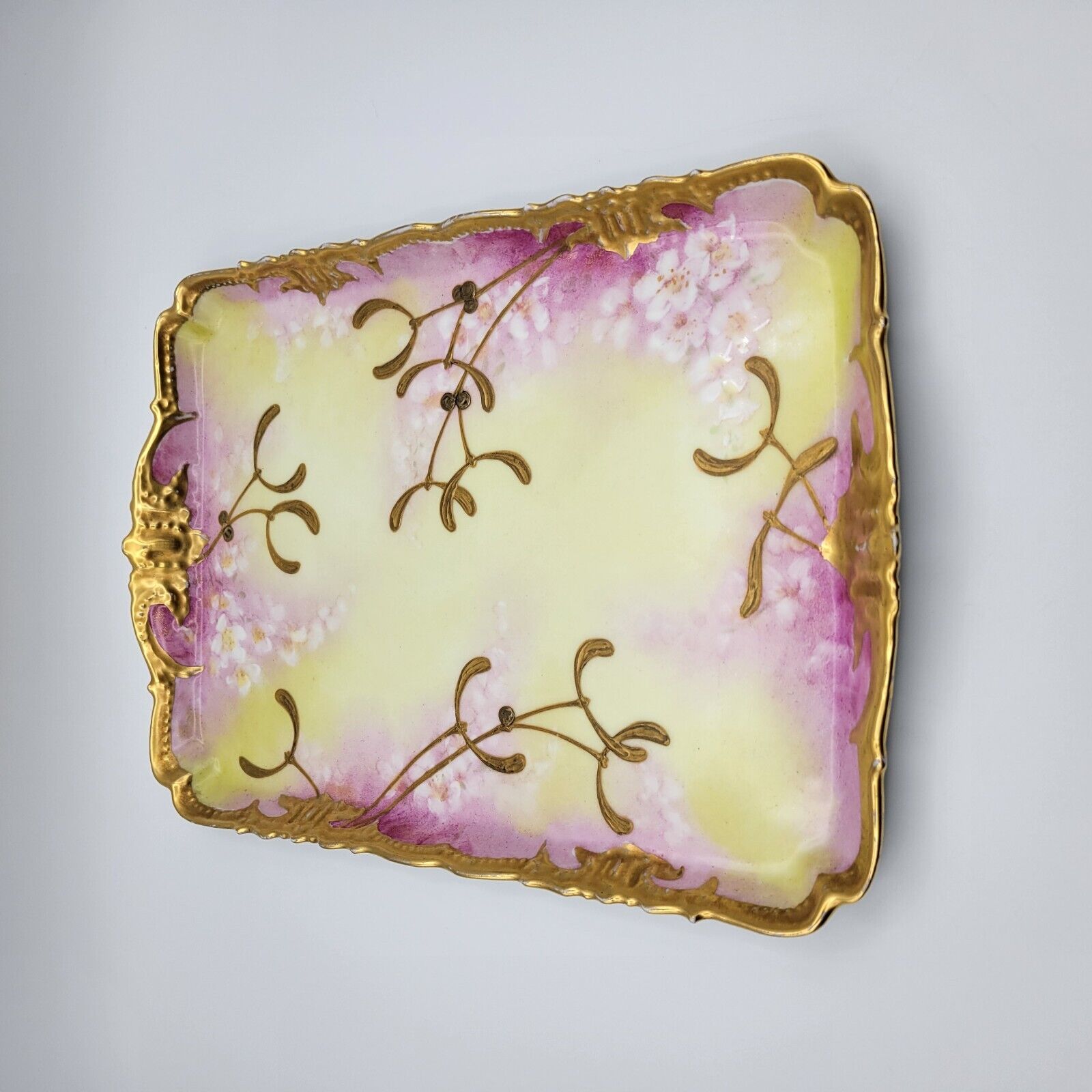 Antique Hand-Painted Limoges Porcelain Vanity Tray