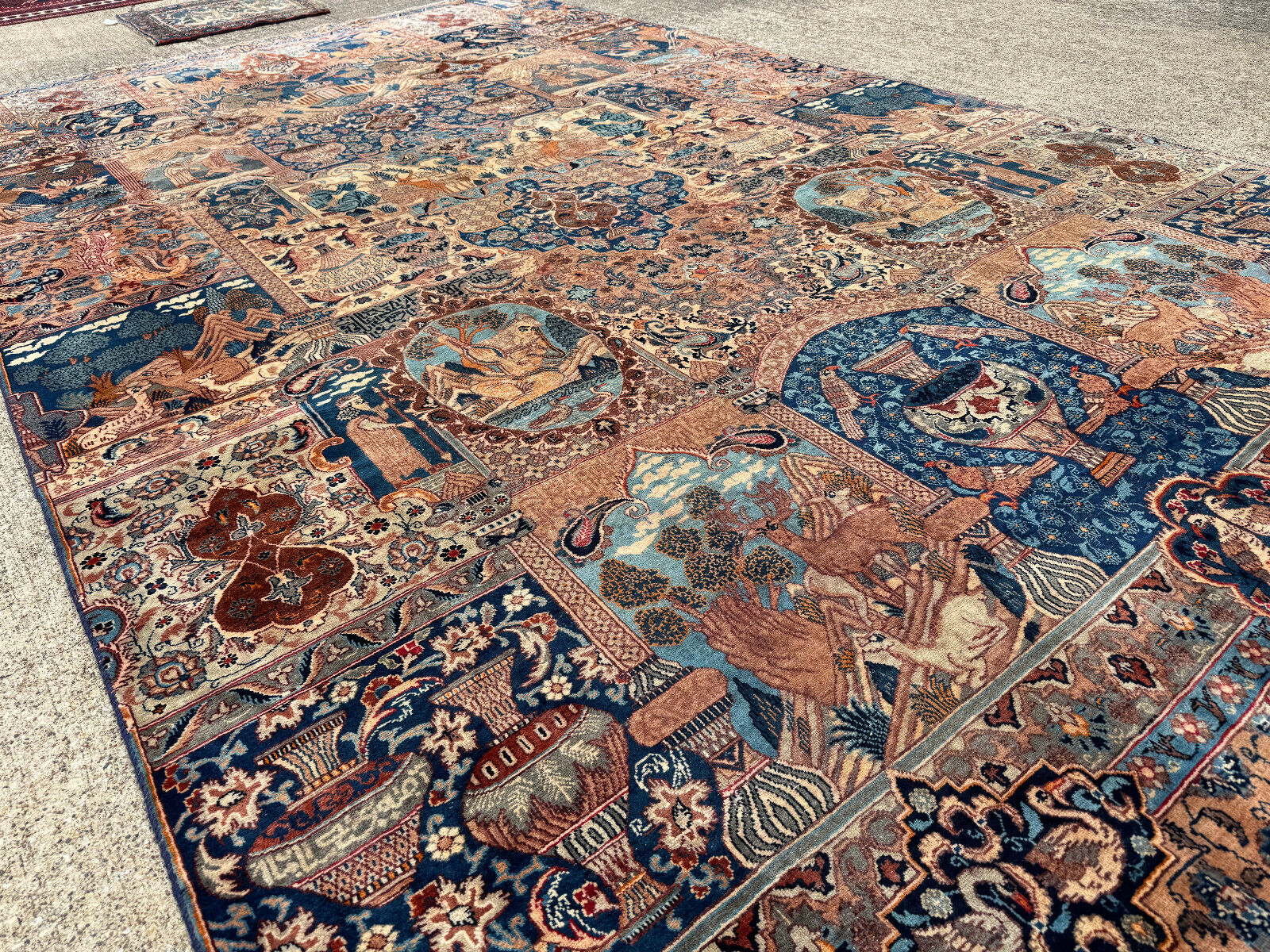 Vintage Antique Oriental Rug 8x12, 1800s
