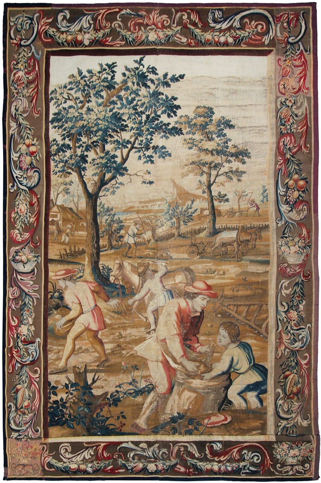 18th Century French Wool & Silk Tapestry 7x11ft