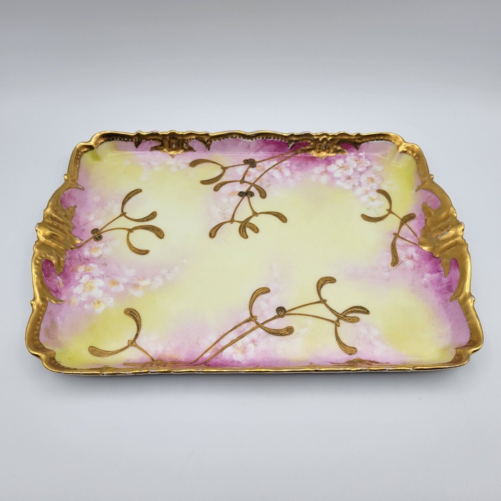 Antique Hand-Painted Limoges Porcelain Vanity Tray