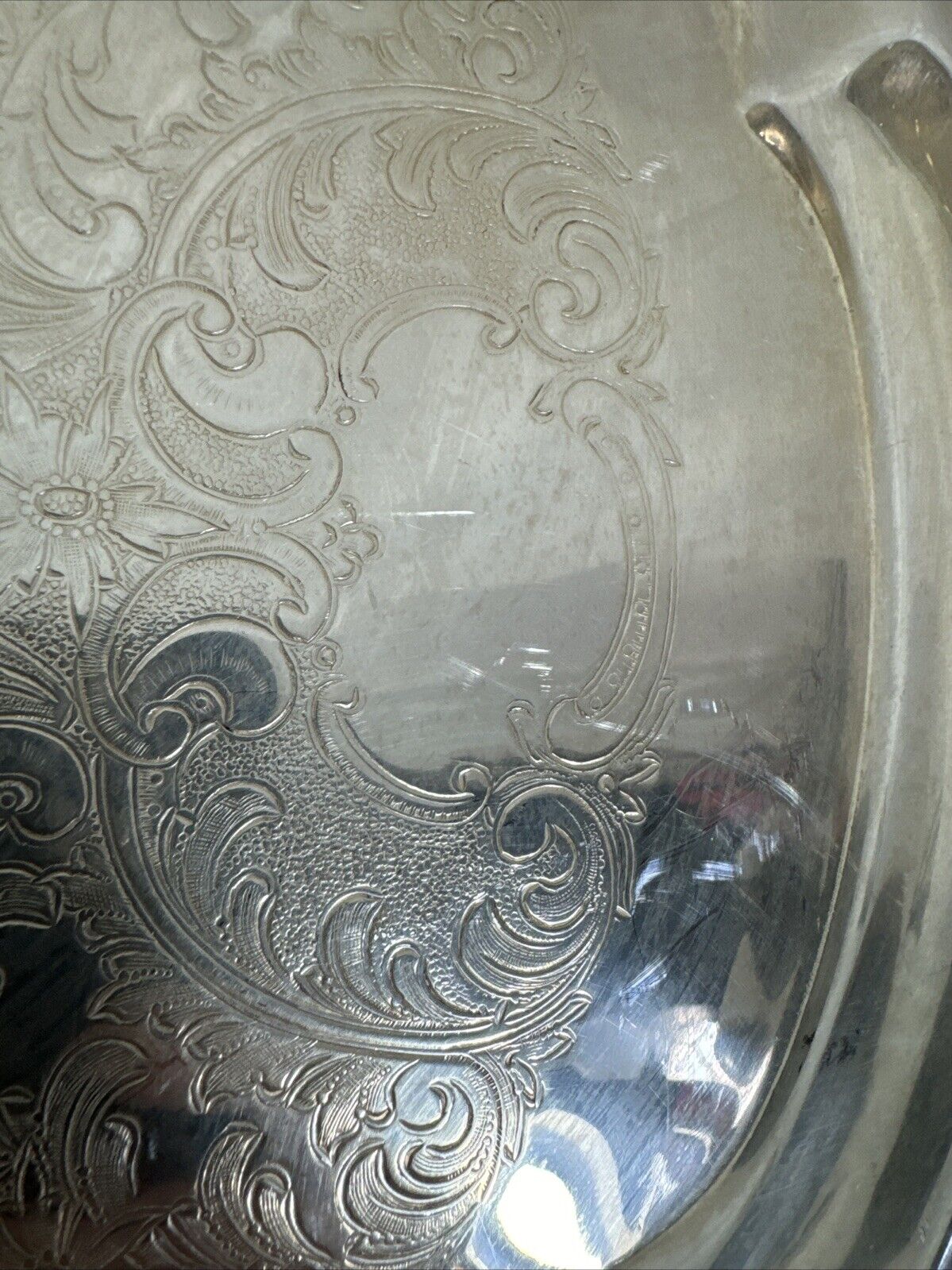 Vintage 16.5" Burche Silver Co. Serving Tray