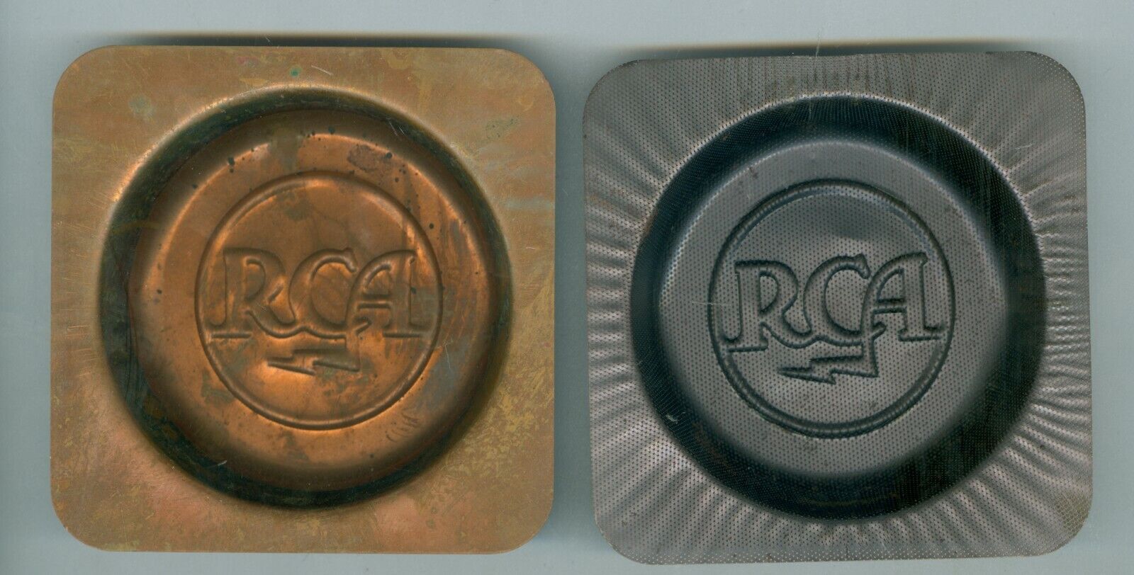 Set of 8 Vintage RCA Radio Metal Trays