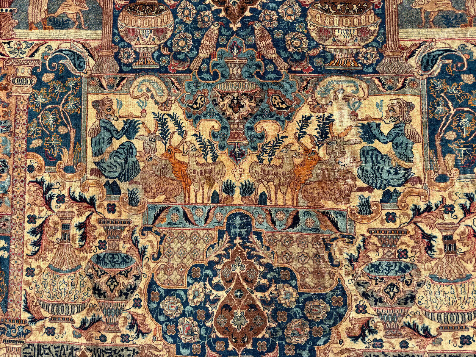 Vintage Antique Oriental Rug 8x12, 1800s