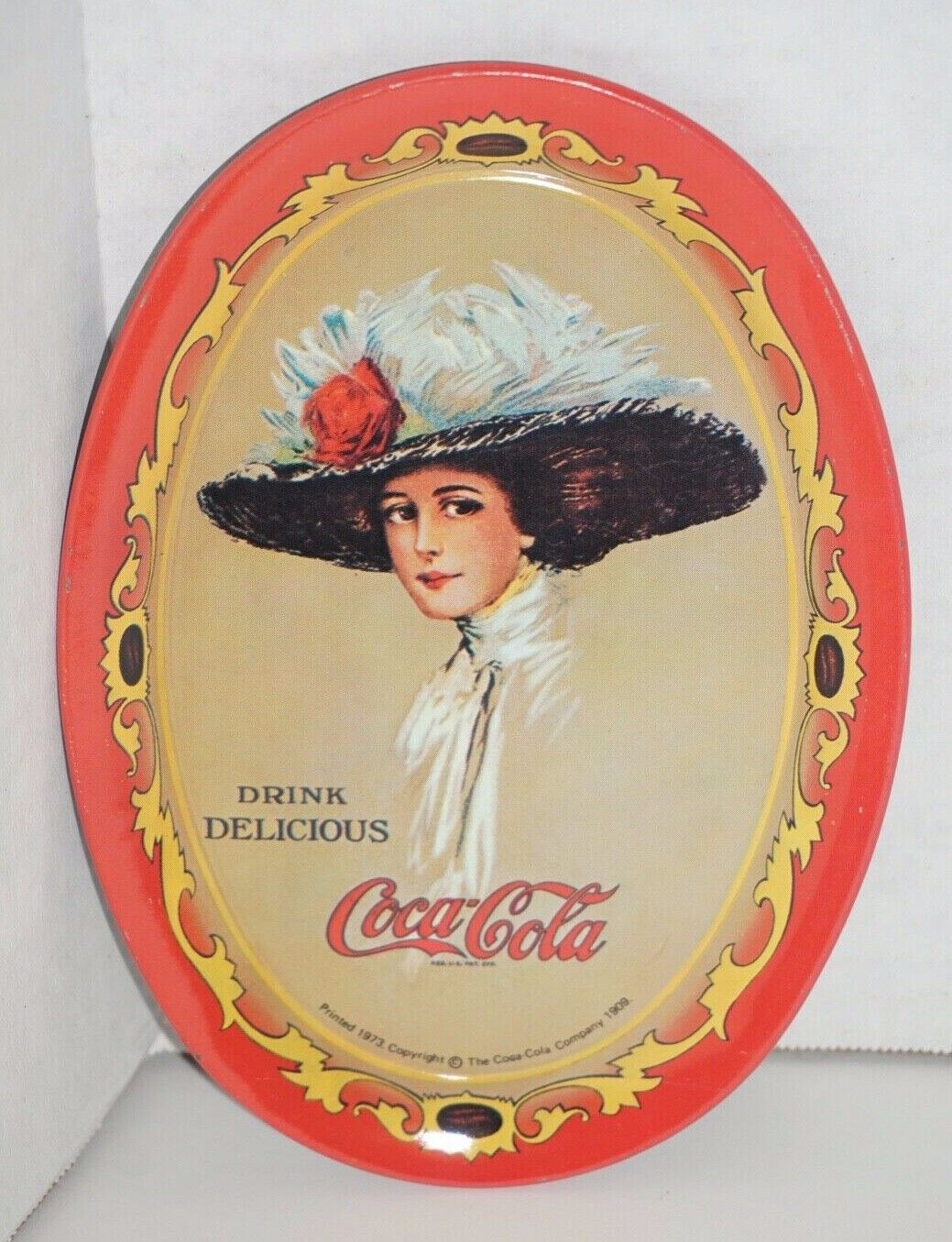 Set of 4 Vintage 1973 Coca-Cola Tin Trays
