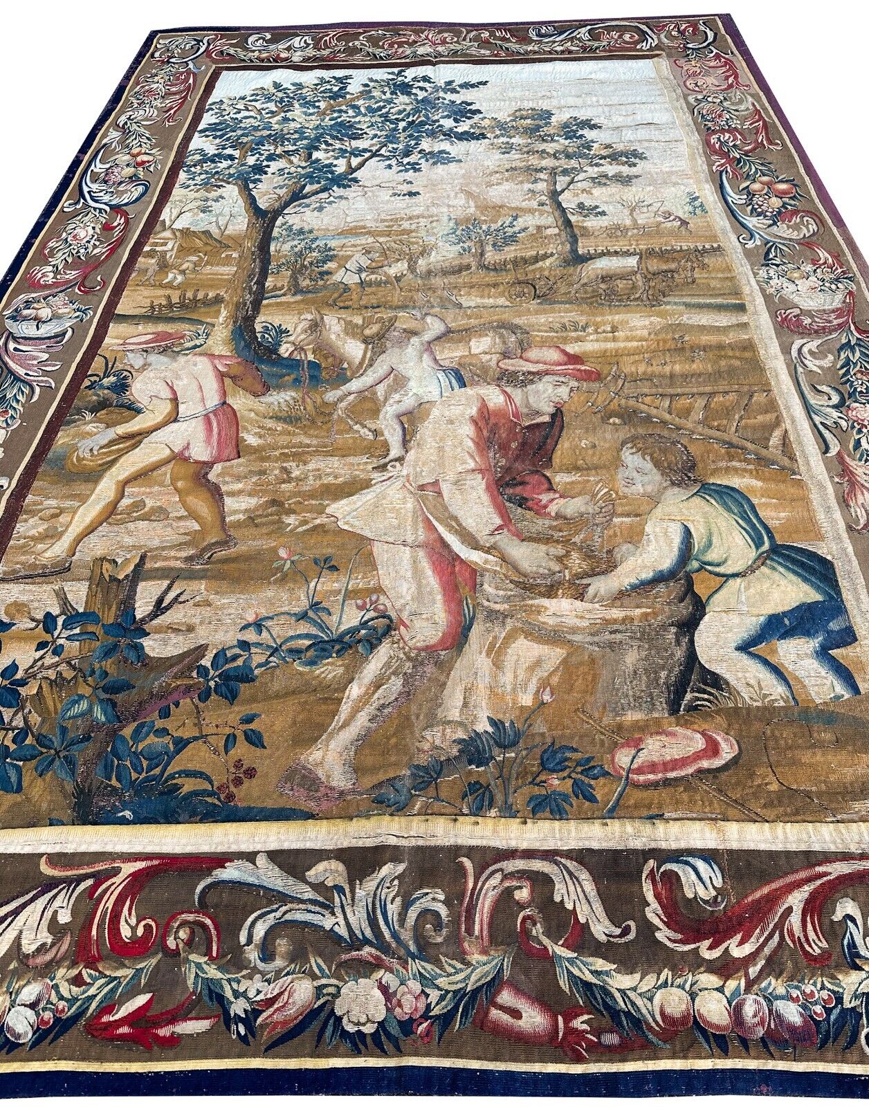 18th Century French Wool & Silk Tapestry 7x11ft