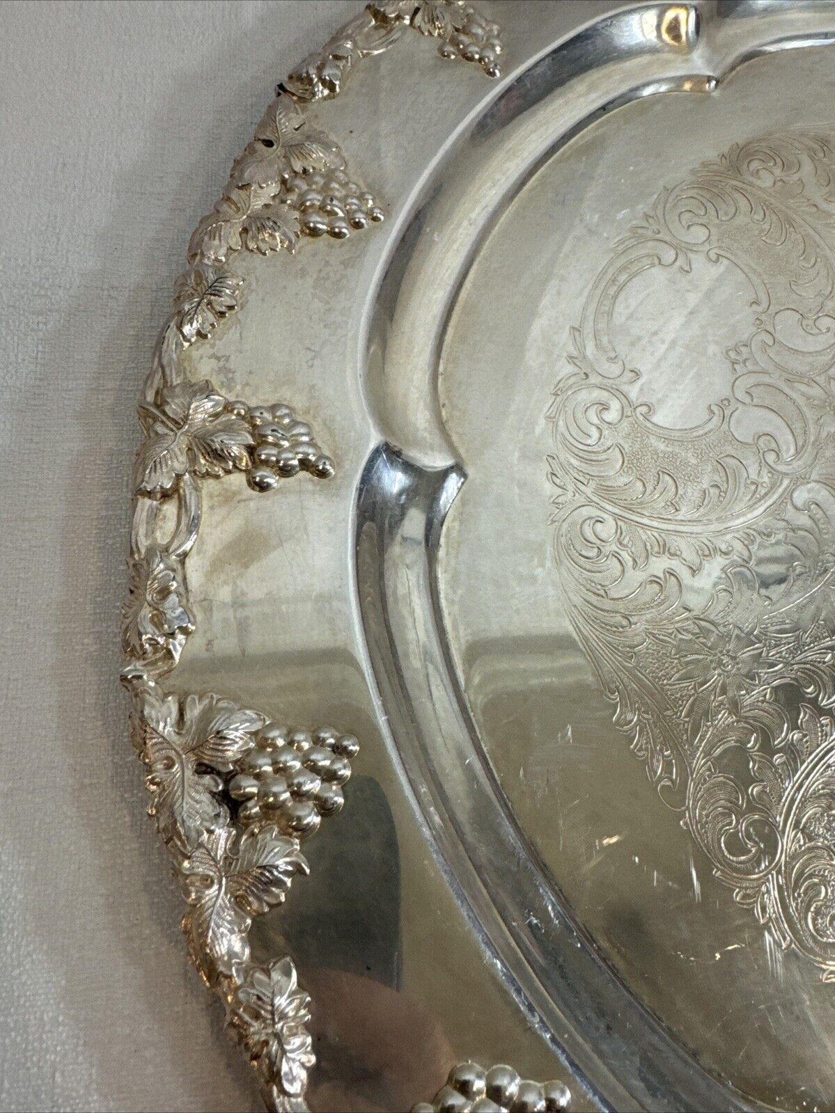 Vintage 16.5" Burche Silver Co. Serving Tray