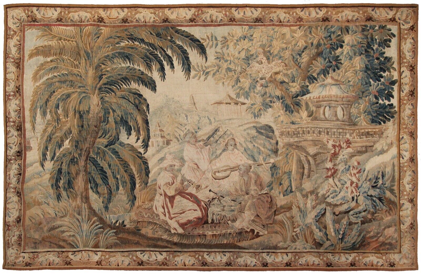 Vintage 18th Century Handwoven Flemish Tapestry 8x12