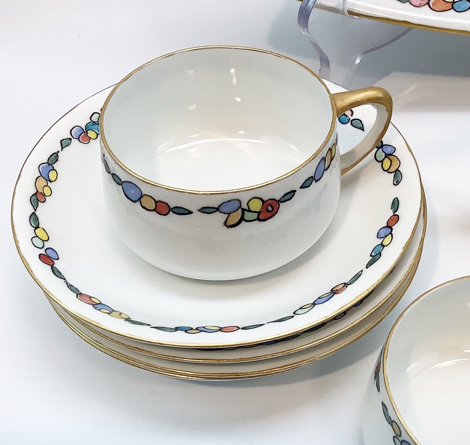 Antique J&C Bavaria Minerva Porcelain Tray Set